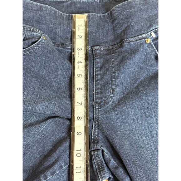 Belle by Kim Gravel Slim Straight Pull-On Jeans Dark Wash Stretch 10R - Picture 6 of 8